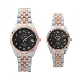 Alexandre Christie AC 5013 Silver Rosegold Black Couple